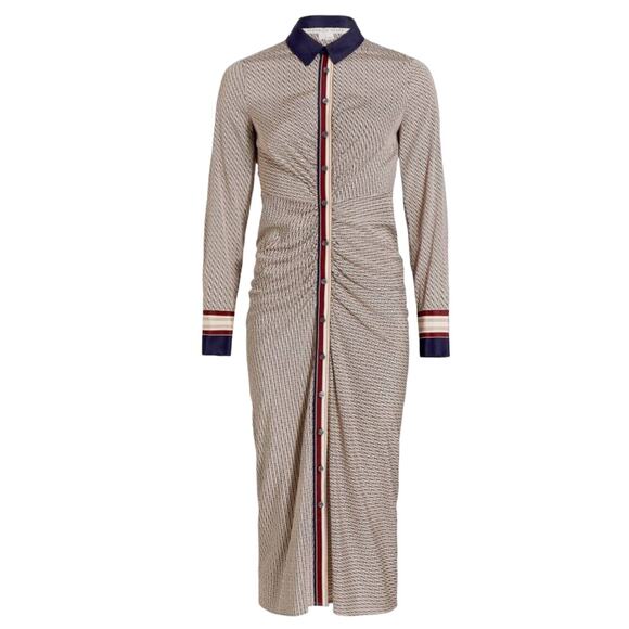 Veronica Beard Mesika Whitestone Maxi Dress Size 4 NEW Silk Chevron $698 - Picture 2 of 5